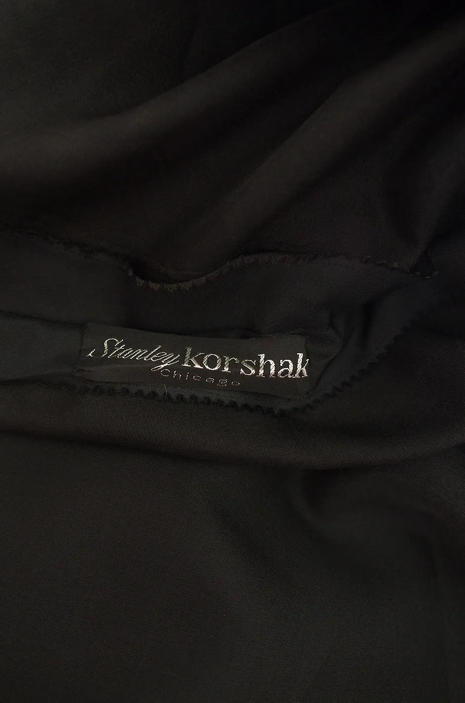 1960s Stanley Korshak Black Silk Beaded Gown