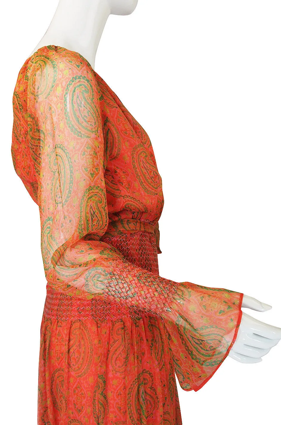 1970s Floating Silk Chiffon Treacy Lowe Dress