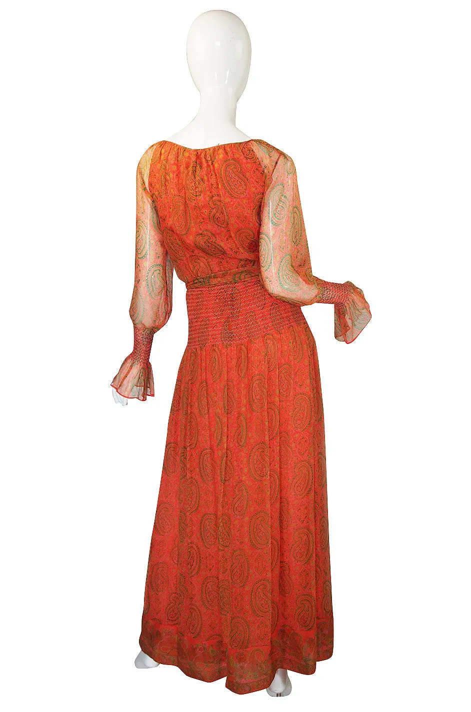 1970s Floating Silk Chiffon Treacy Lowe Dress