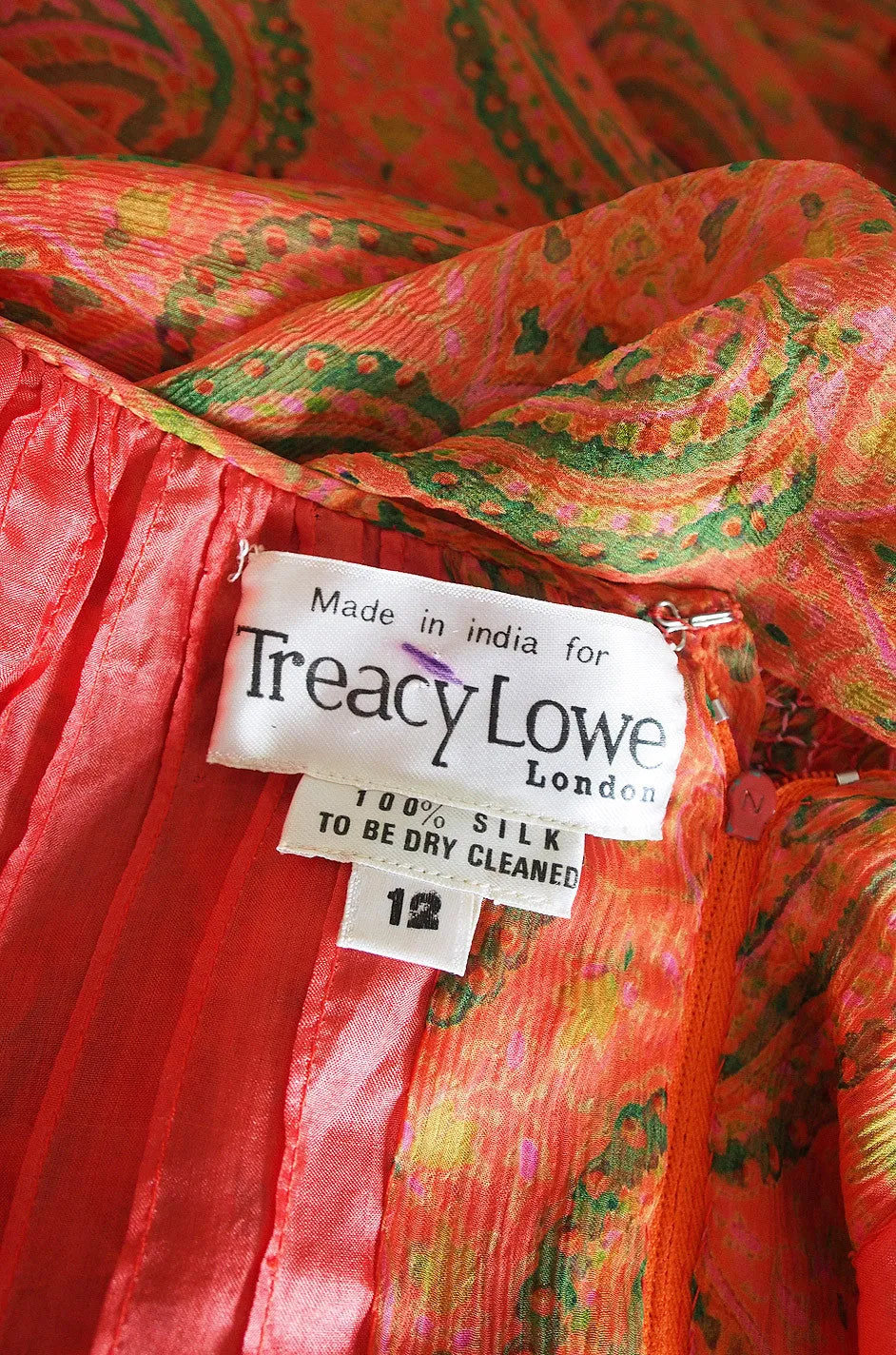 1970s Floating Silk Chiffon Treacy Lowe Dress