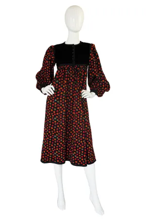 1970s Yves Saint Laurent Smock Dress