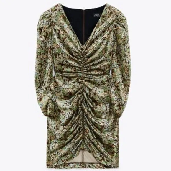 2 for $30 ZARA Velvet Floral Mini Dress