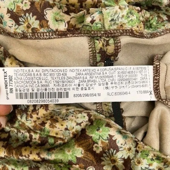 2 for $30 ZARA Velvet Floral Mini Dress