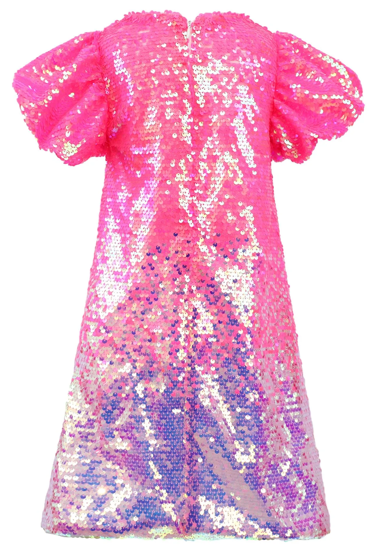 2Bunnies Girls' Candy Shimmer Sequin Puff Sleeve Dress