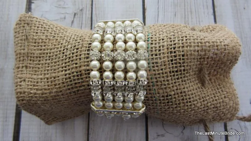 5 Strand Swarovski Crystal & Pearl Bracelet