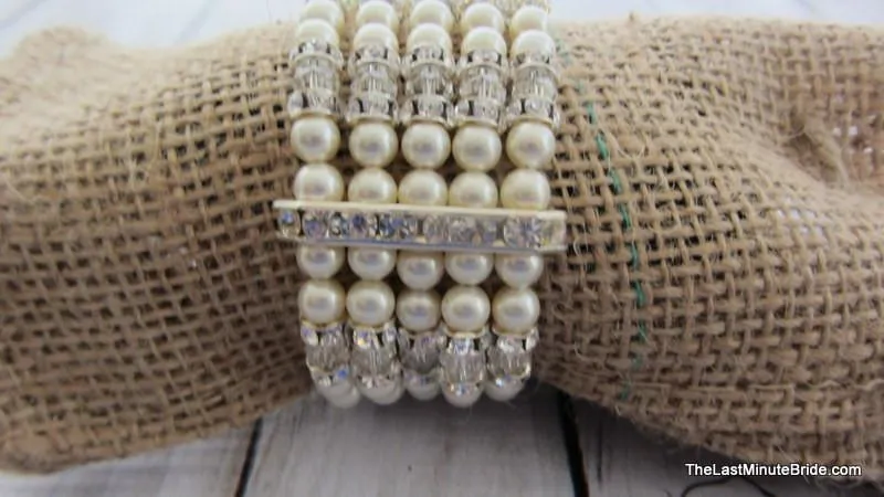 5 Strand Swarovski Crystal & Pearl Bracelet