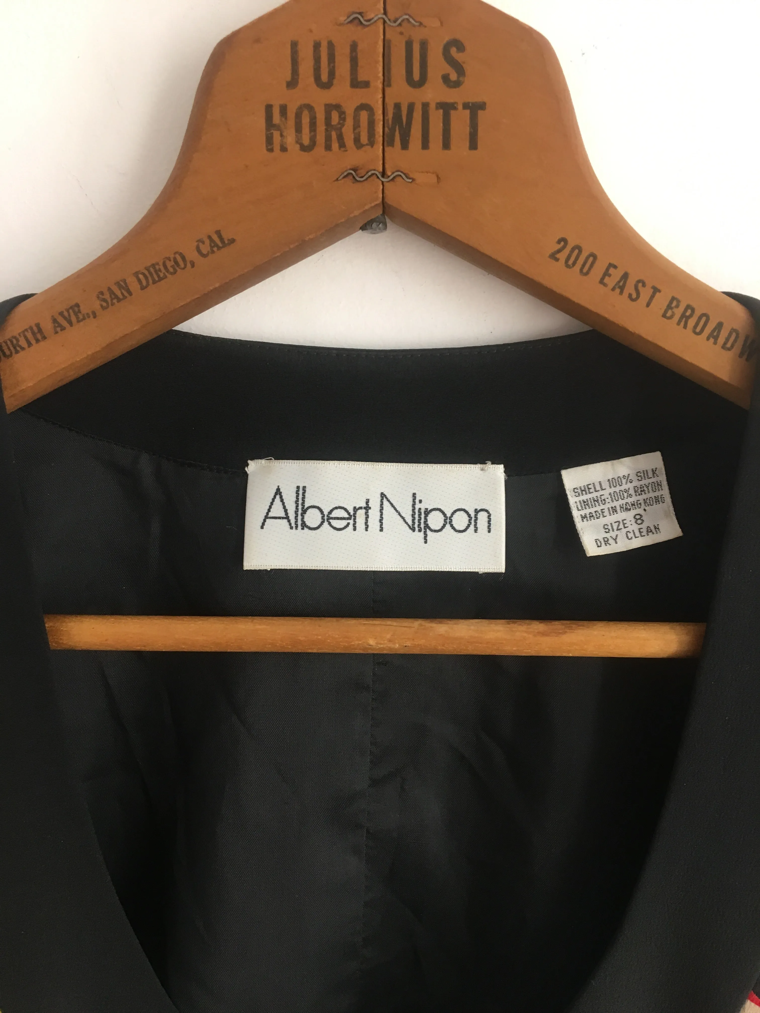 80’s ALBERT NIPON CONFETTI AND BOW SILK SET / SMALL