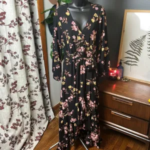 A Beautiful Soul Long Sleeve High Low Maxi Floral Dress