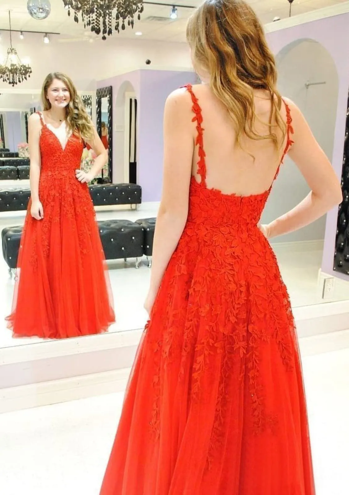 A-line Backless Strap Sleeveless Long Tulle Sky Blue Evening Formal Dress
