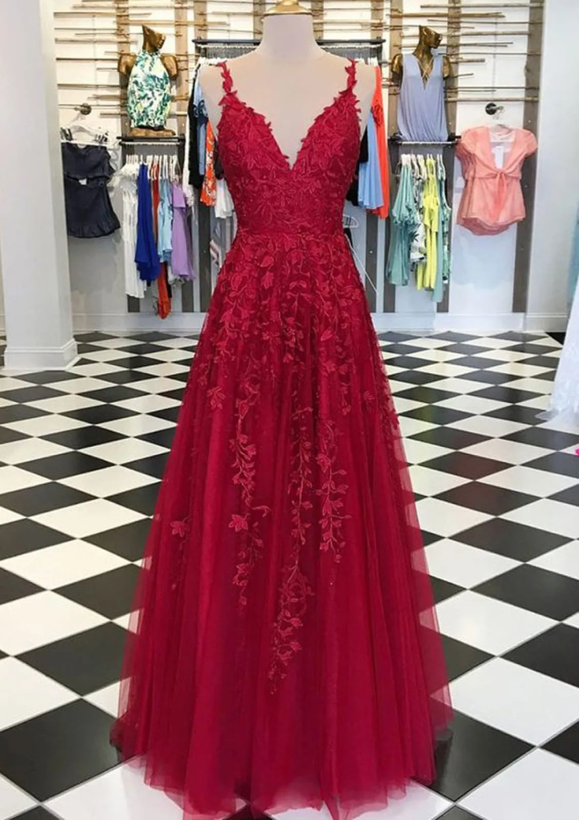 A-line Backless Strap Sleeveless Long Tulle Sky Blue Evening Formal Dress