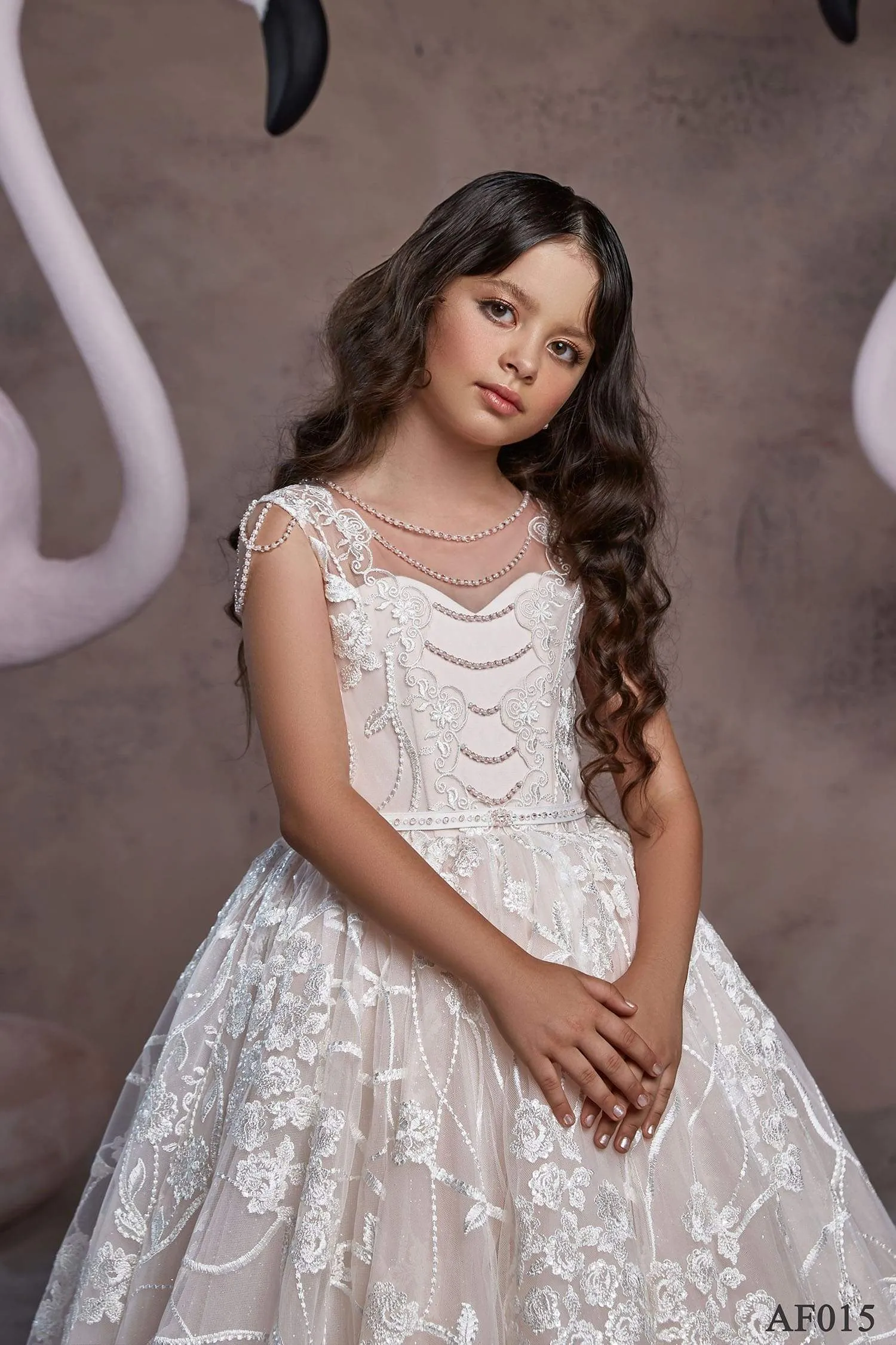 AF015 Lace Communion Dress
