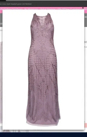 Aidan Mattox MD1E202819 Criss Cross Back Beaded Gown