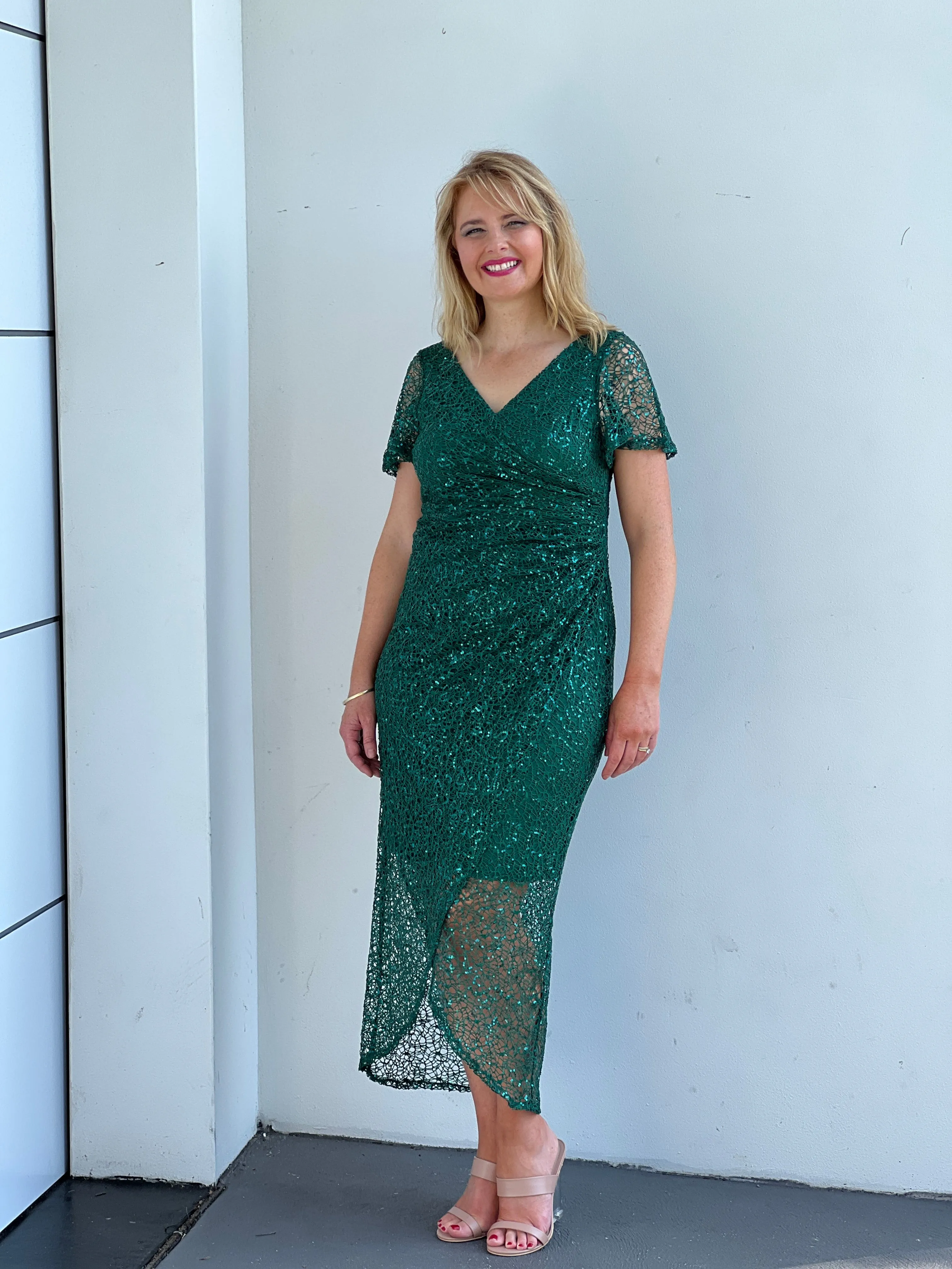 Alana Emerald Sequin Gown