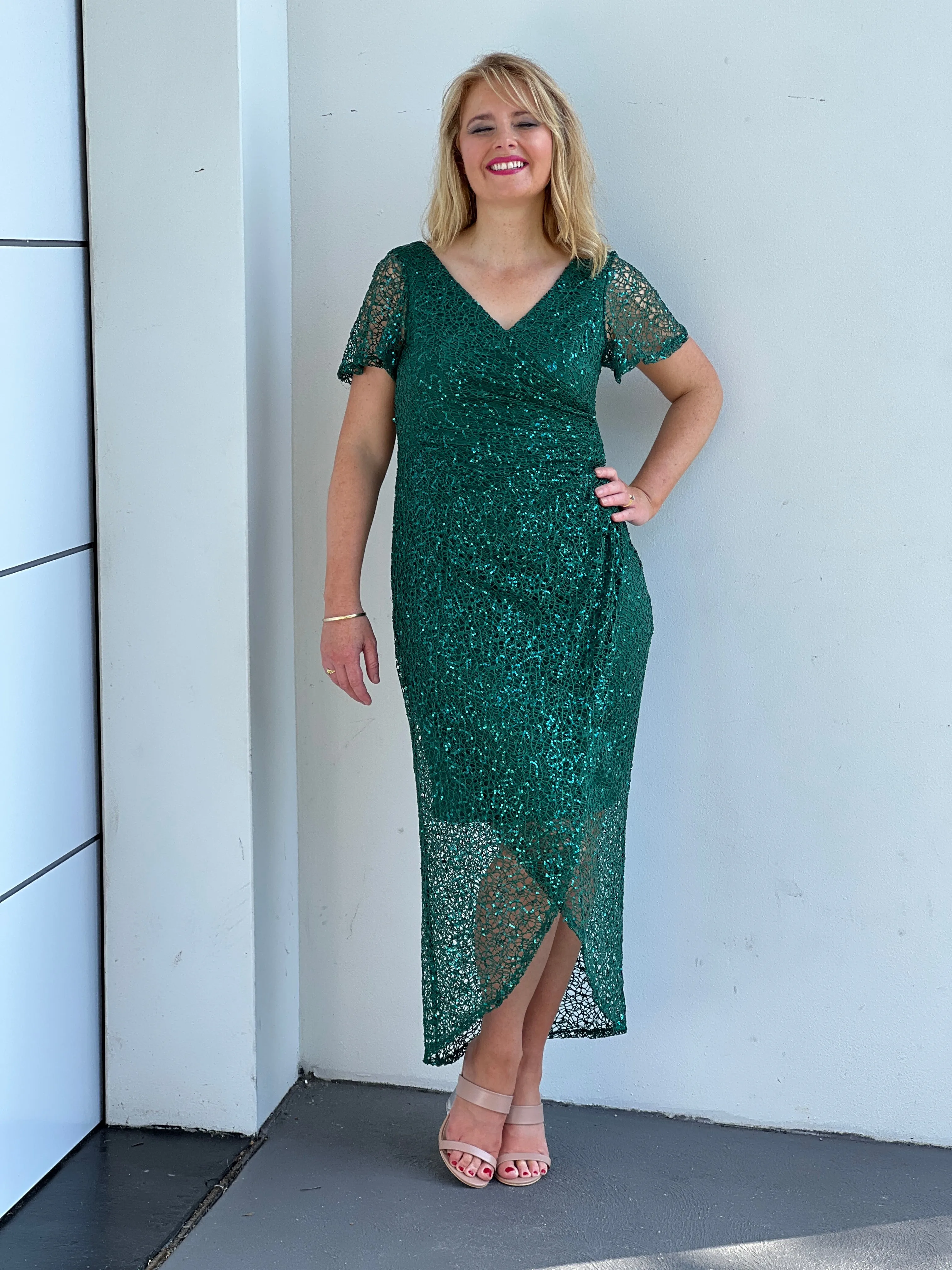 Alana Emerald Sequin Gown