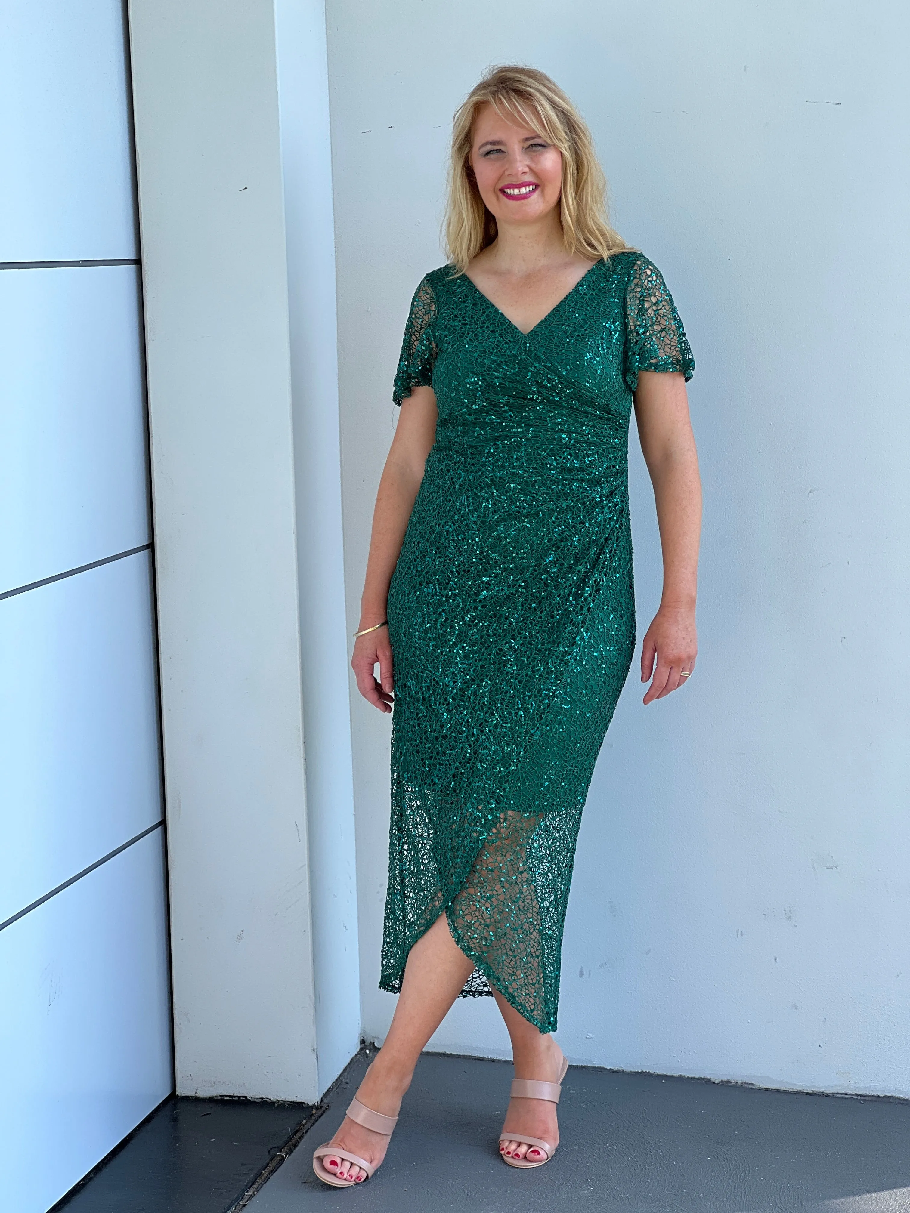Alana Emerald Sequin Gown