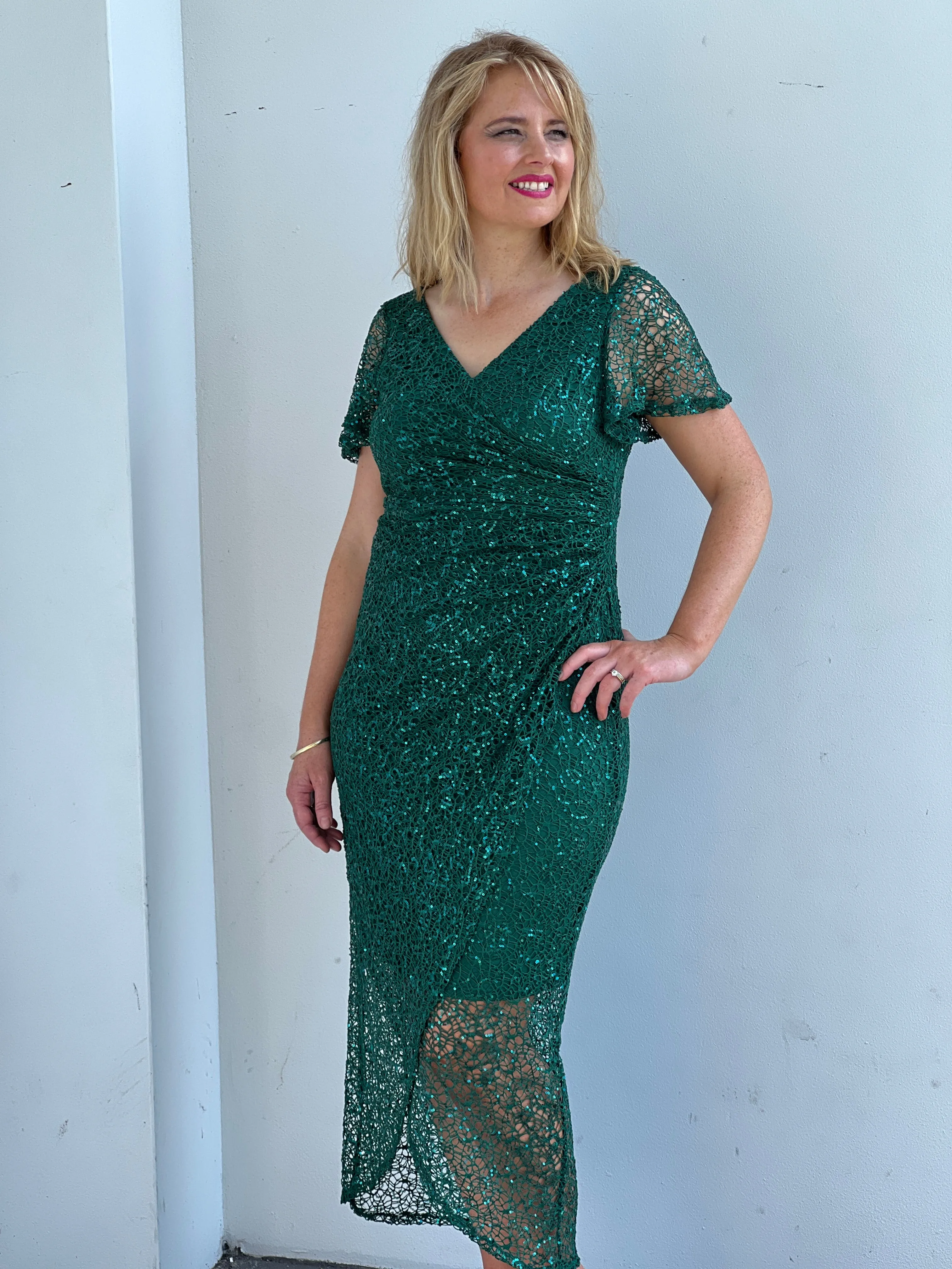 Alana Emerald Sequin Gown