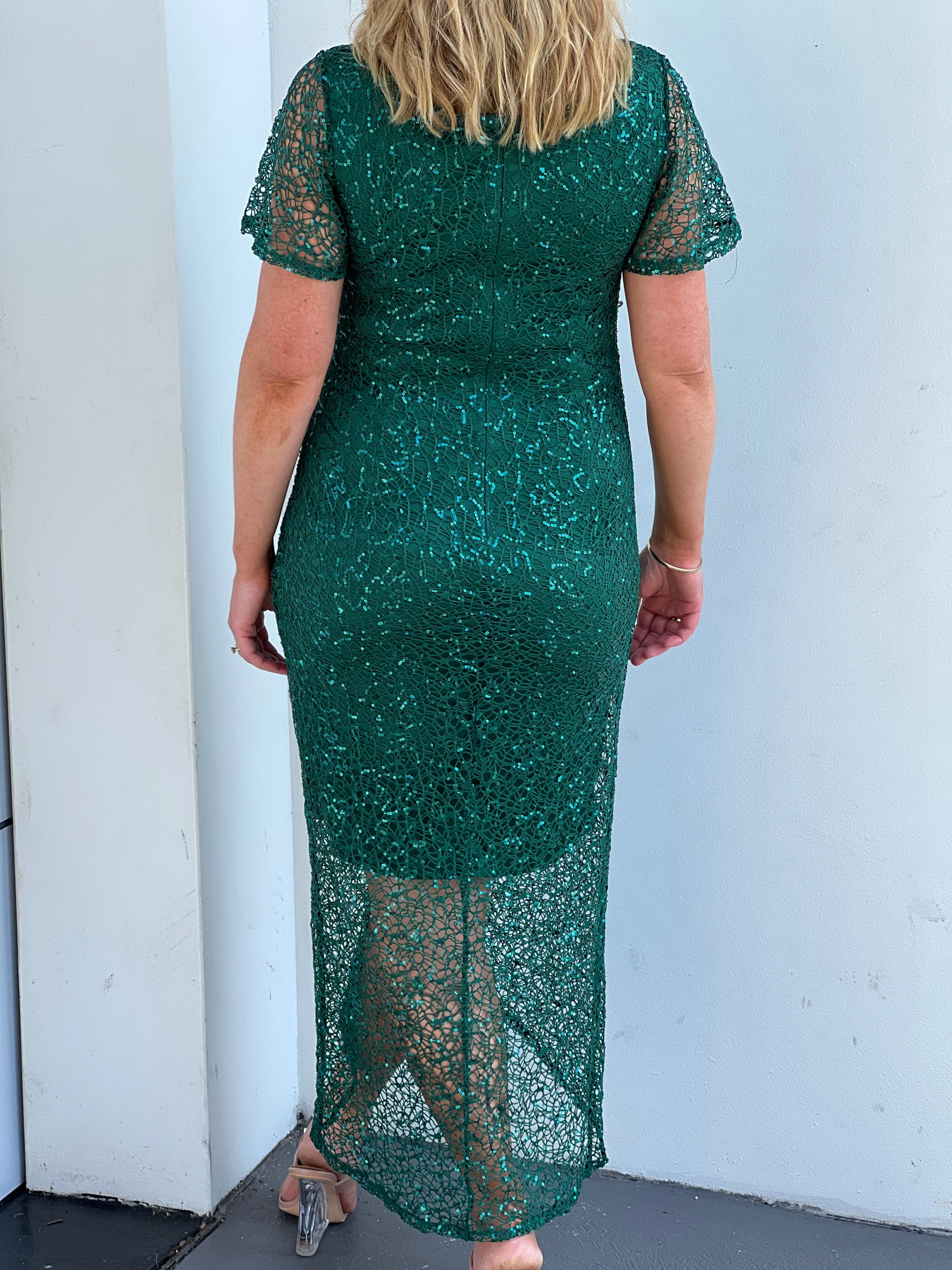 Alana Emerald Sequin Gown