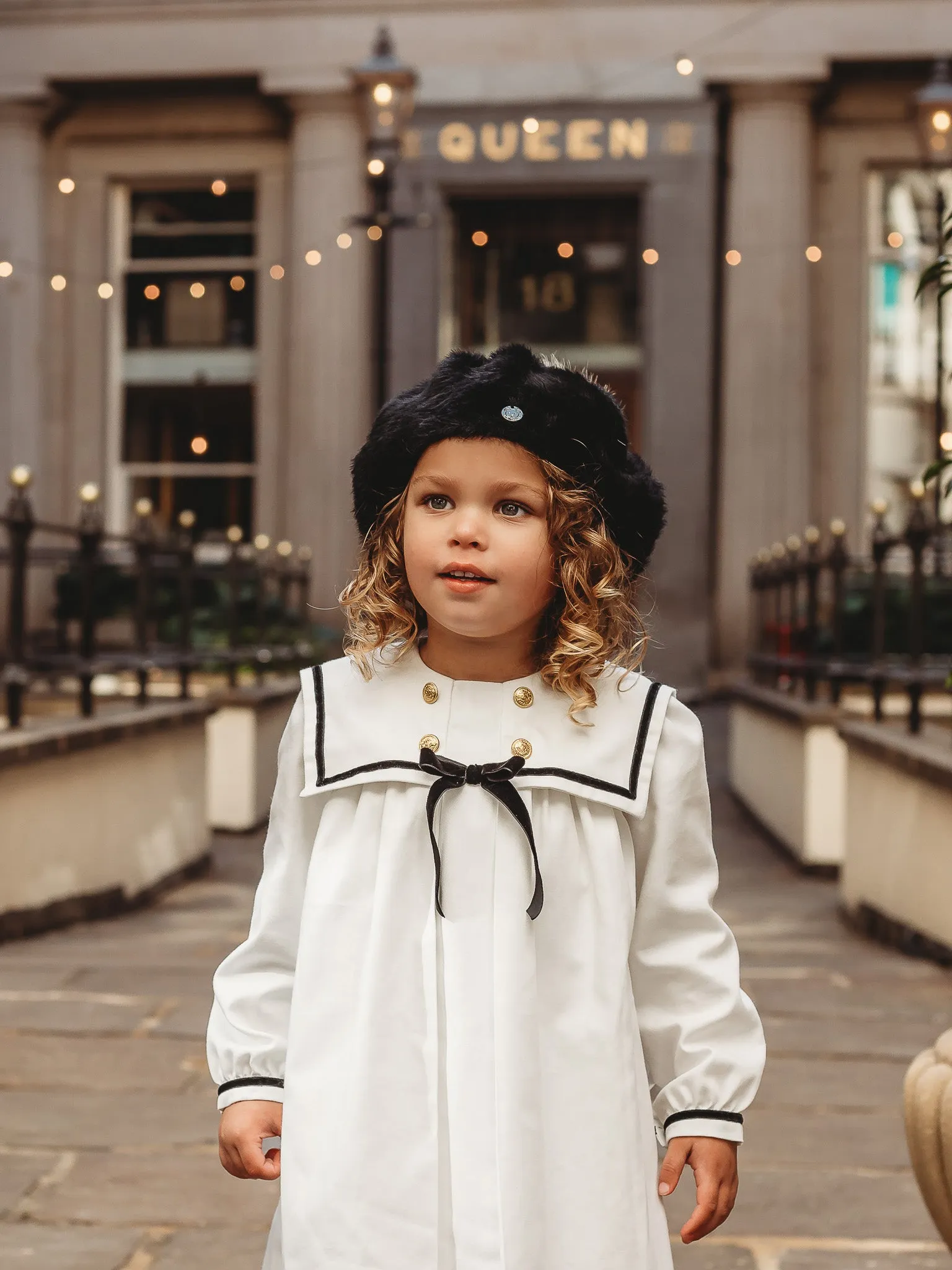 'Alba' monochrome sailor collar dress