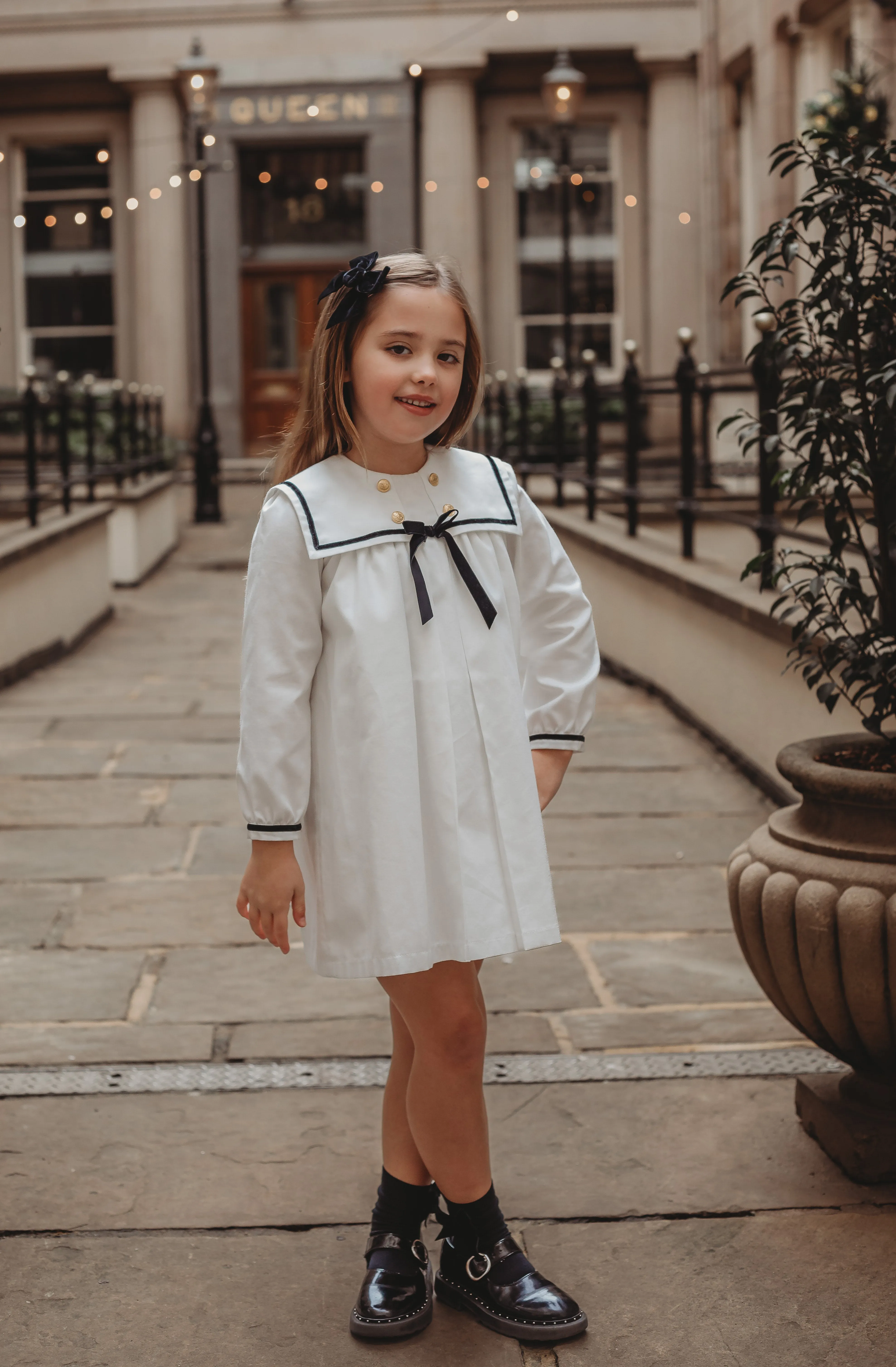 'Alba' monochrome sailor collar dress