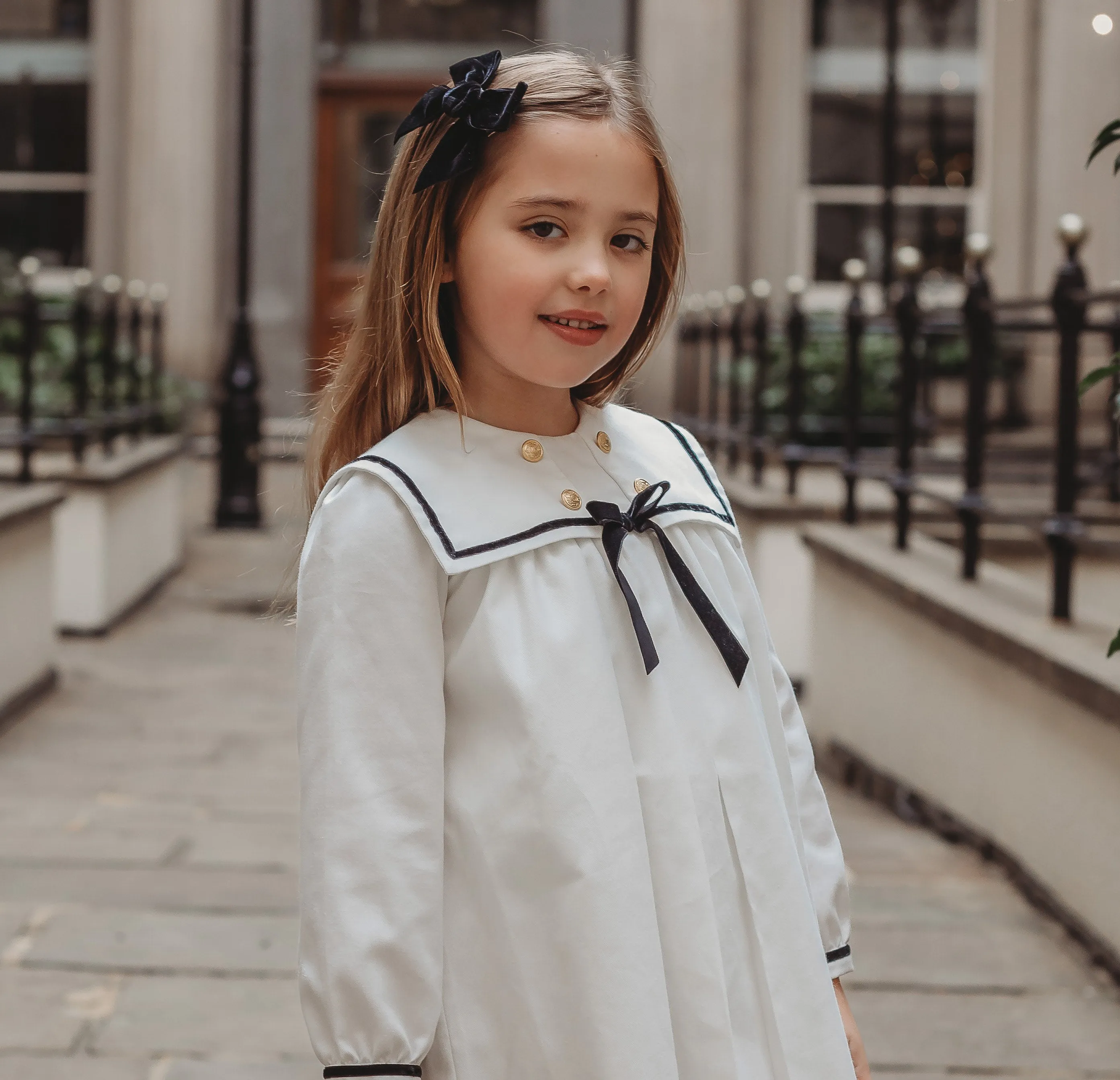 'Alba' monochrome sailor collar dress