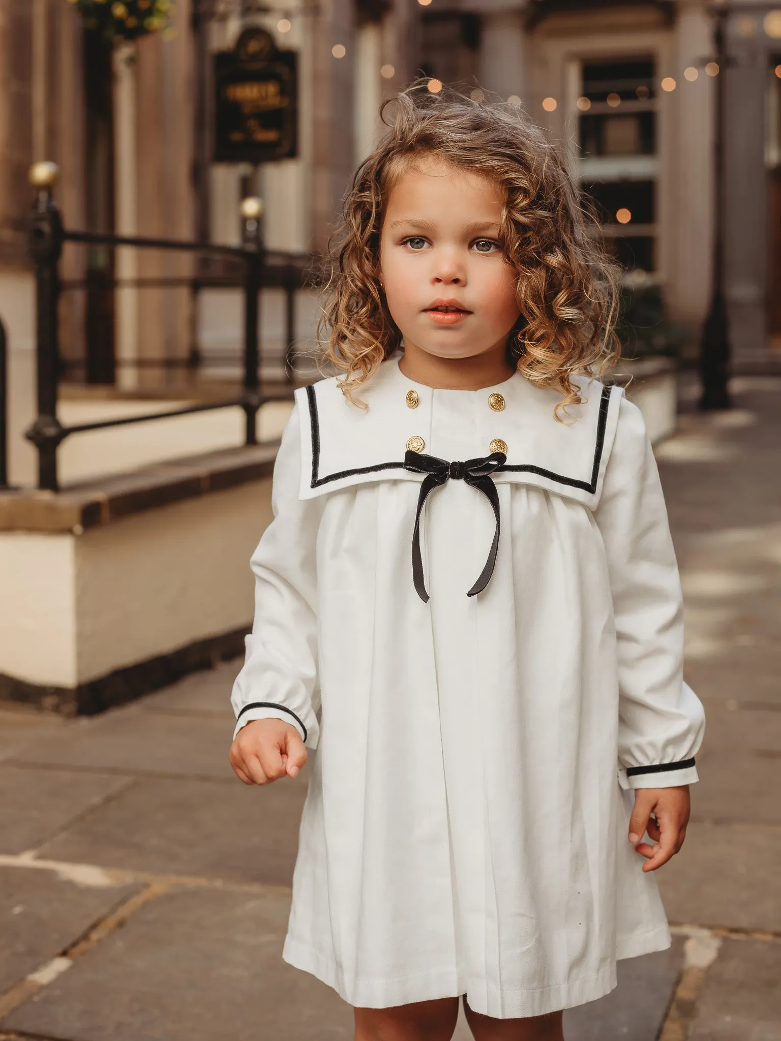 'Alba' monochrome sailor collar dress