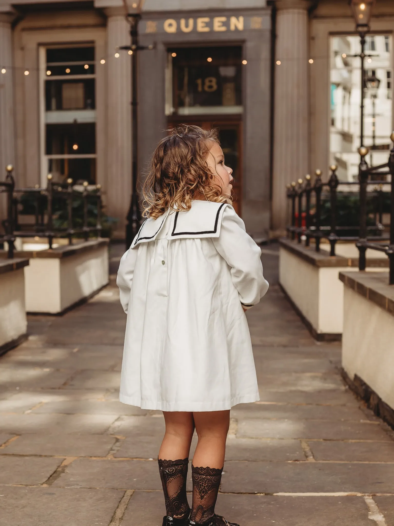 'Alba' monochrome sailor collar dress