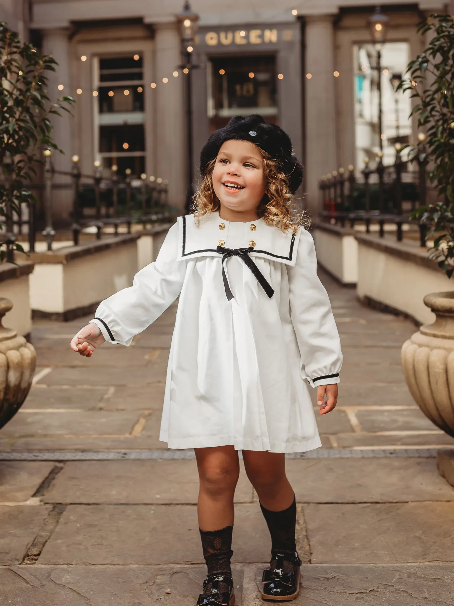 'Alba' monochrome sailor collar dress