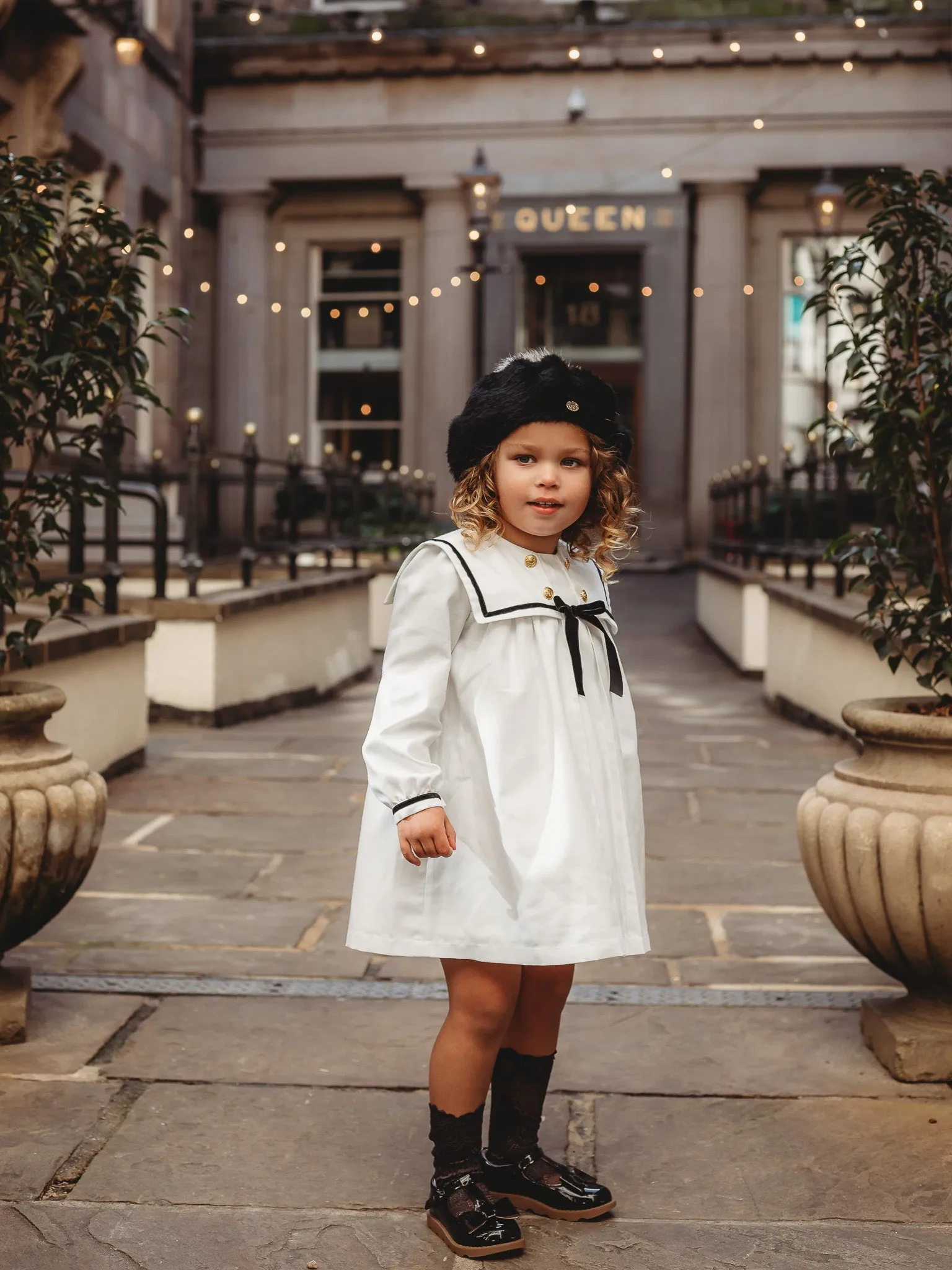 'Alba' monochrome sailor collar dress