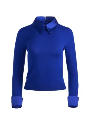 Alice   Olivia Porla Collared Sweater in Royal