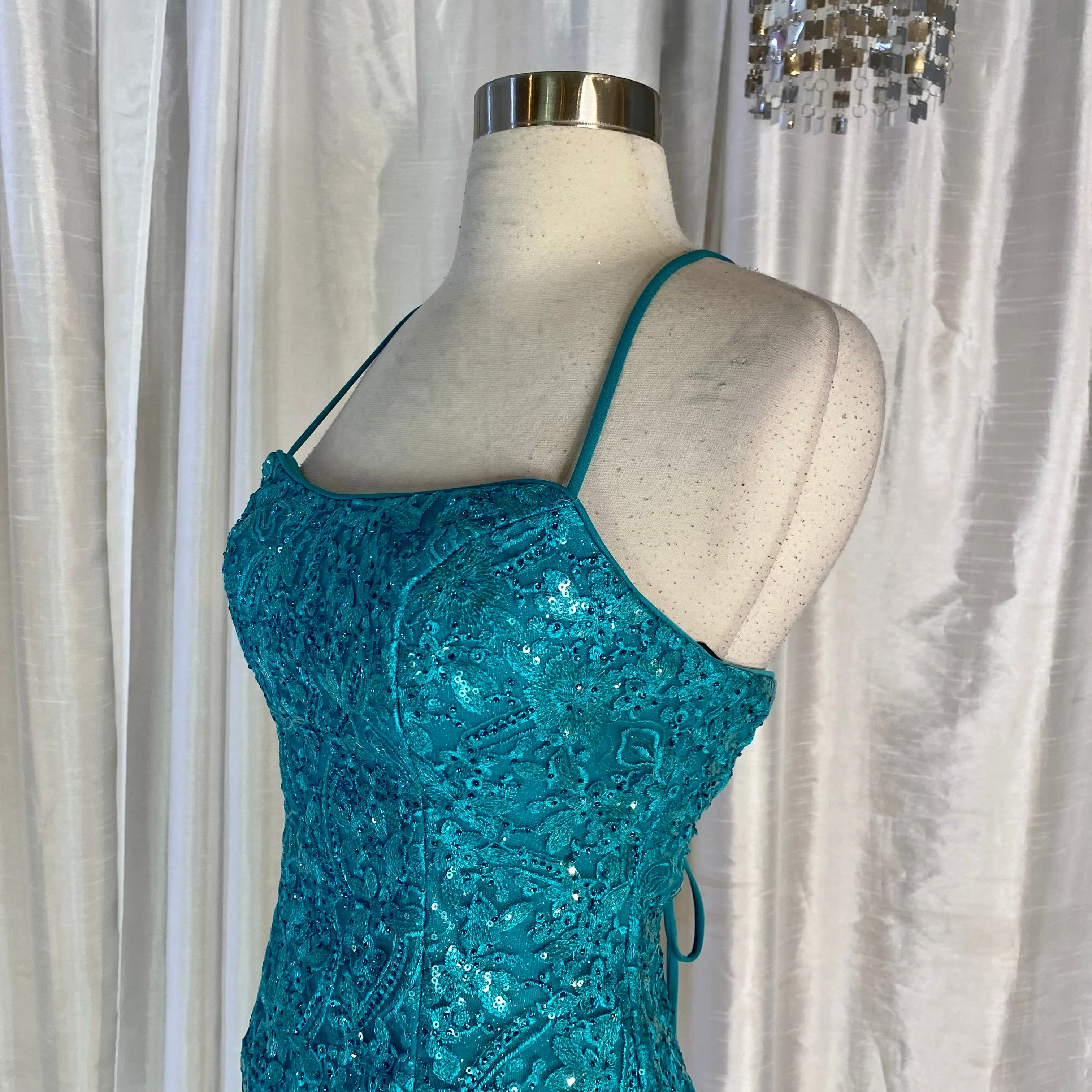 ALYCE PARIS Short Embellished  Dress Teal Size 2