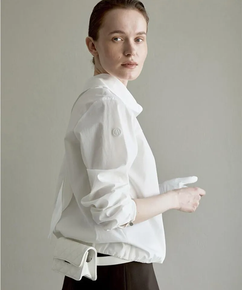 Anell Golf Scarf Wind Blouse - Ivory