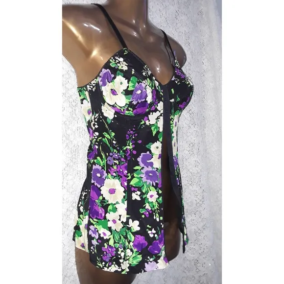 Anthropologie SUNNER Sz S Floral Silk Corset Bustier Top Lingerie