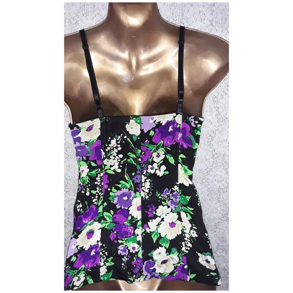 Anthropologie SUNNER Sz S Floral Silk Corset Bustier Top Lingerie