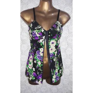 Anthropologie SUNNER Sz S Floral Silk Corset Bustier Top Lingerie
