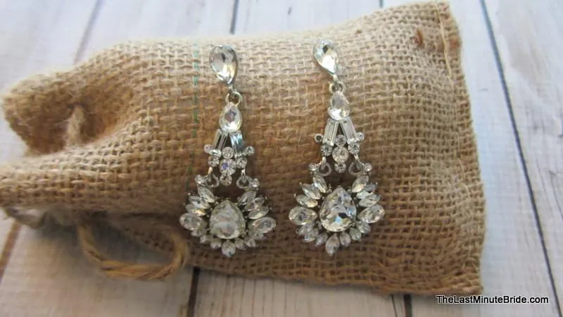 Art Deco Rhinestone Dangle Chandeliers