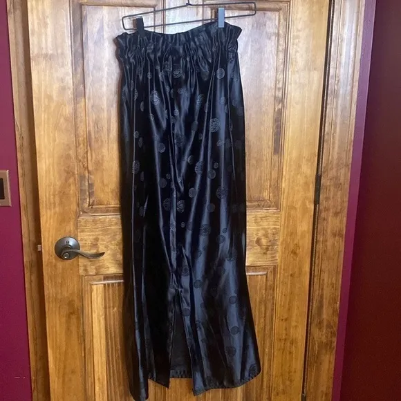 Asian Jacquard Black hand tailored long maxi skirt or strapless dress size S/M