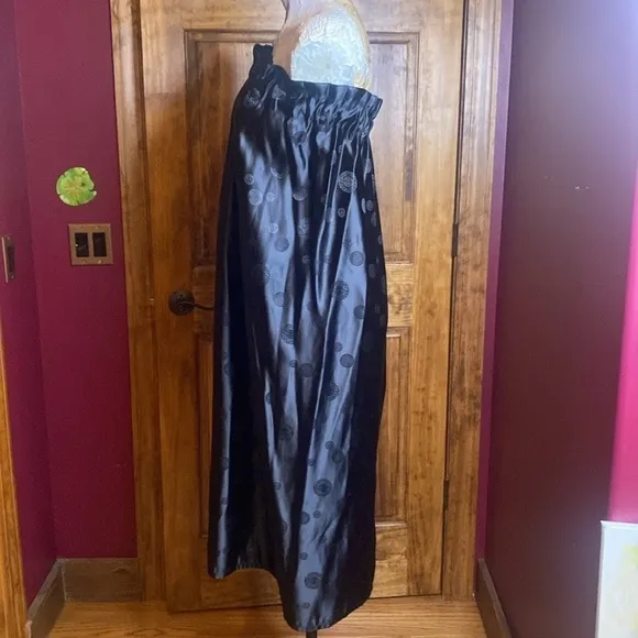 Asian Jacquard Black hand tailored long maxi skirt or strapless dress size S/M