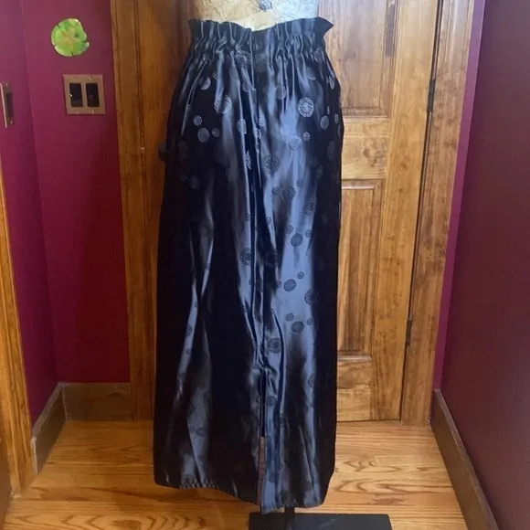 Asian Jacquard Black hand tailored long maxi skirt or strapless dress size S/M