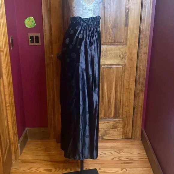 Asian Jacquard Black hand tailored long maxi skirt or strapless dress size S/M