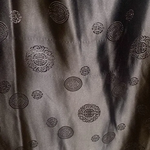 Asian Jacquard Black hand tailored long maxi skirt or strapless dress size S/M