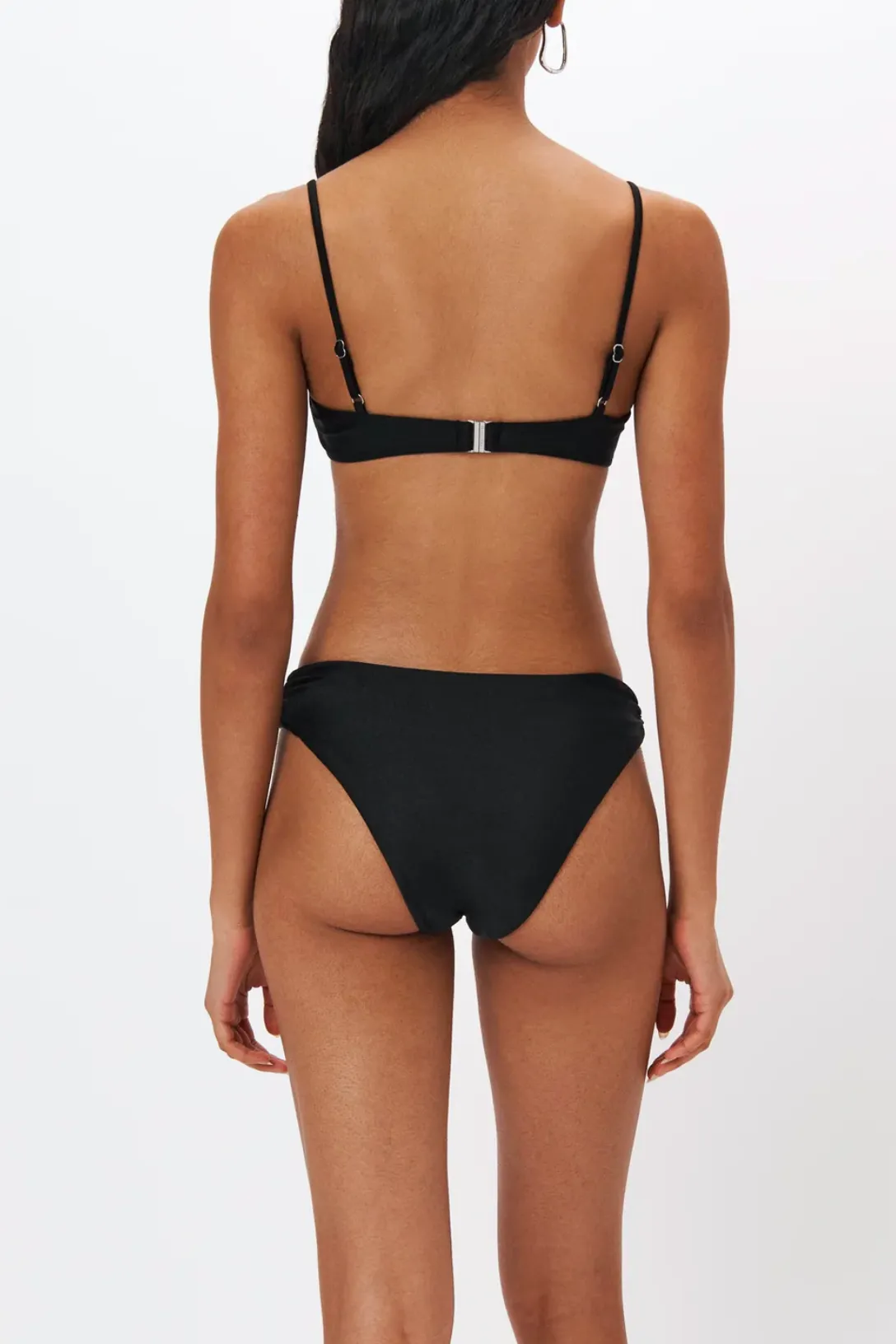 Aspen Satin Swimwear Bikini Top | Black