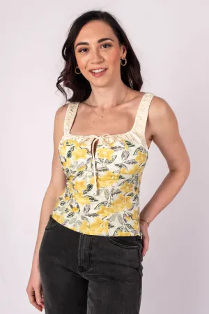 [ASTR The Label] Milkmaid Top - Lemon Floral