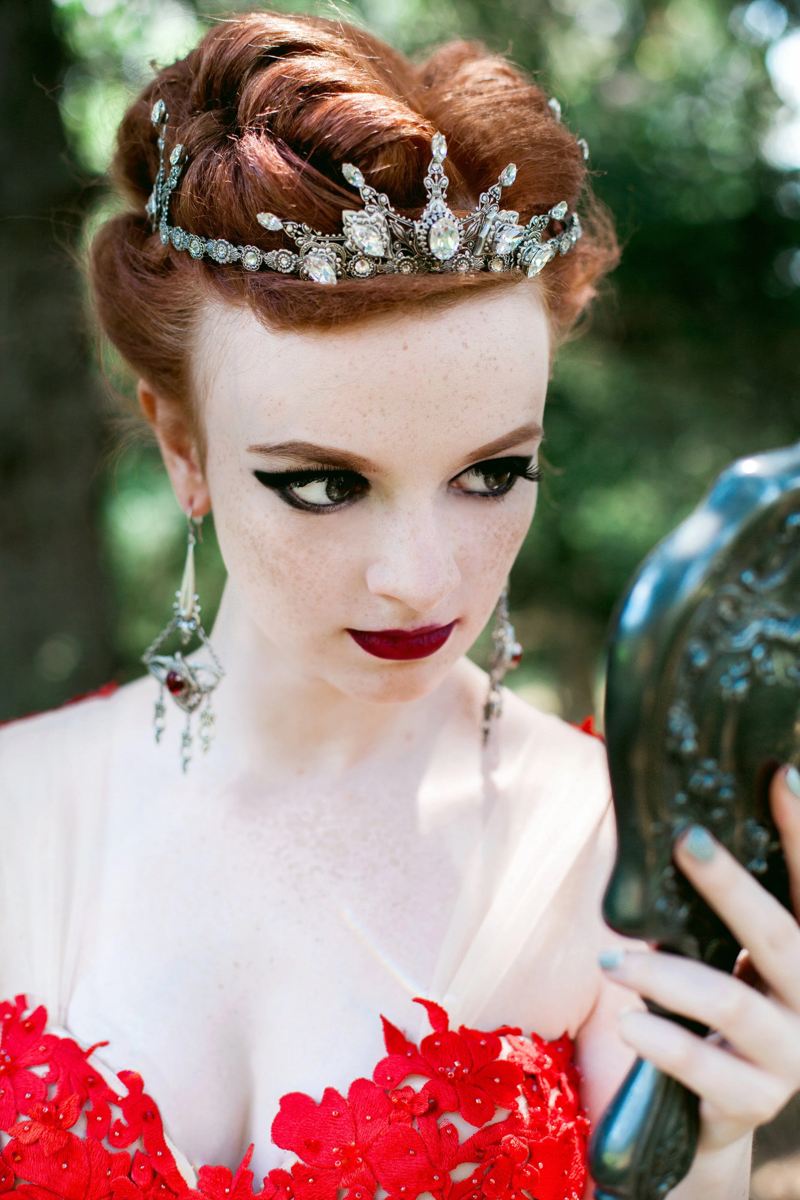 Avalon Tiara - Crystal Points - Antiqued Brass