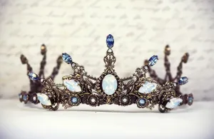 Avalon Tiara - Crystal Points - Antiqued Brass