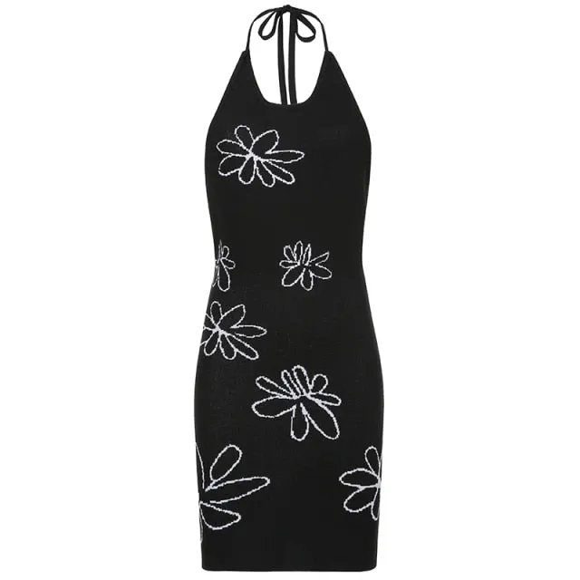 Backless Print Dress