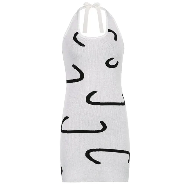 Backless Print Dress