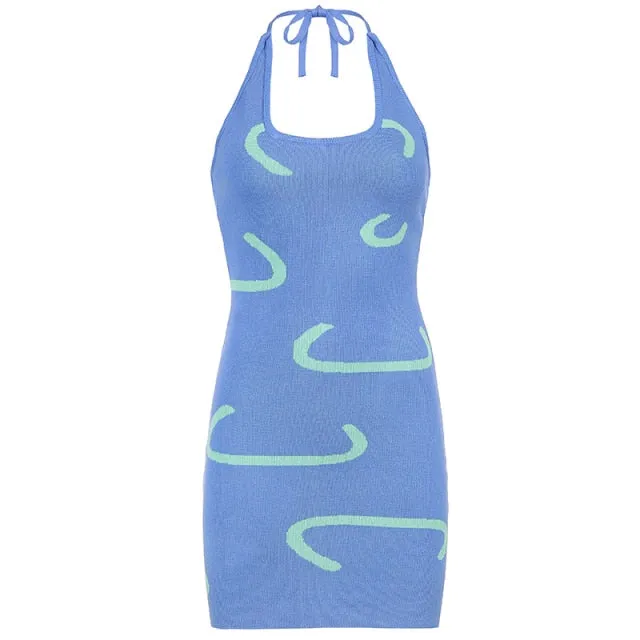 Backless Print Dress