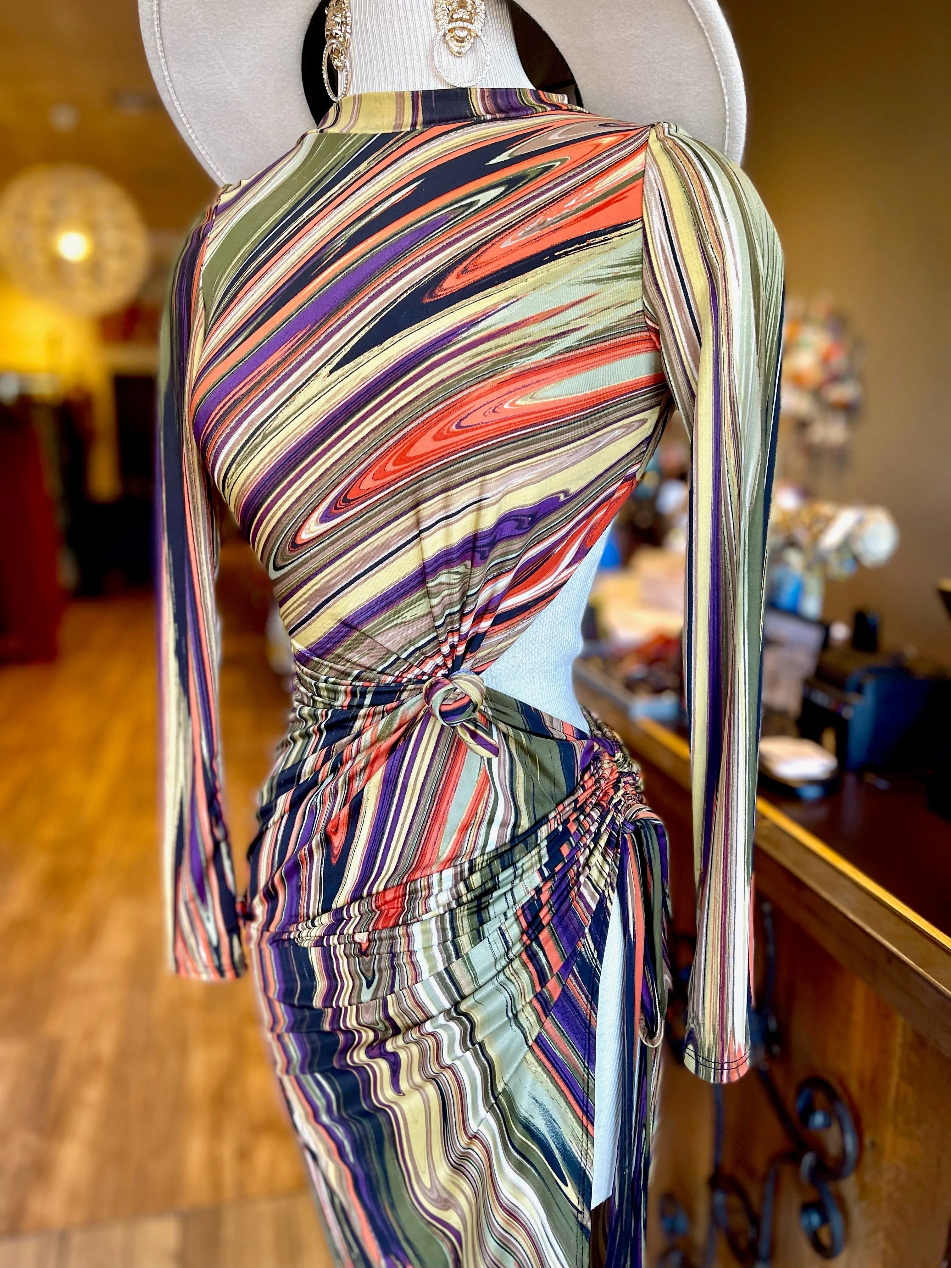 Backless Scrunge MIDI Dress
