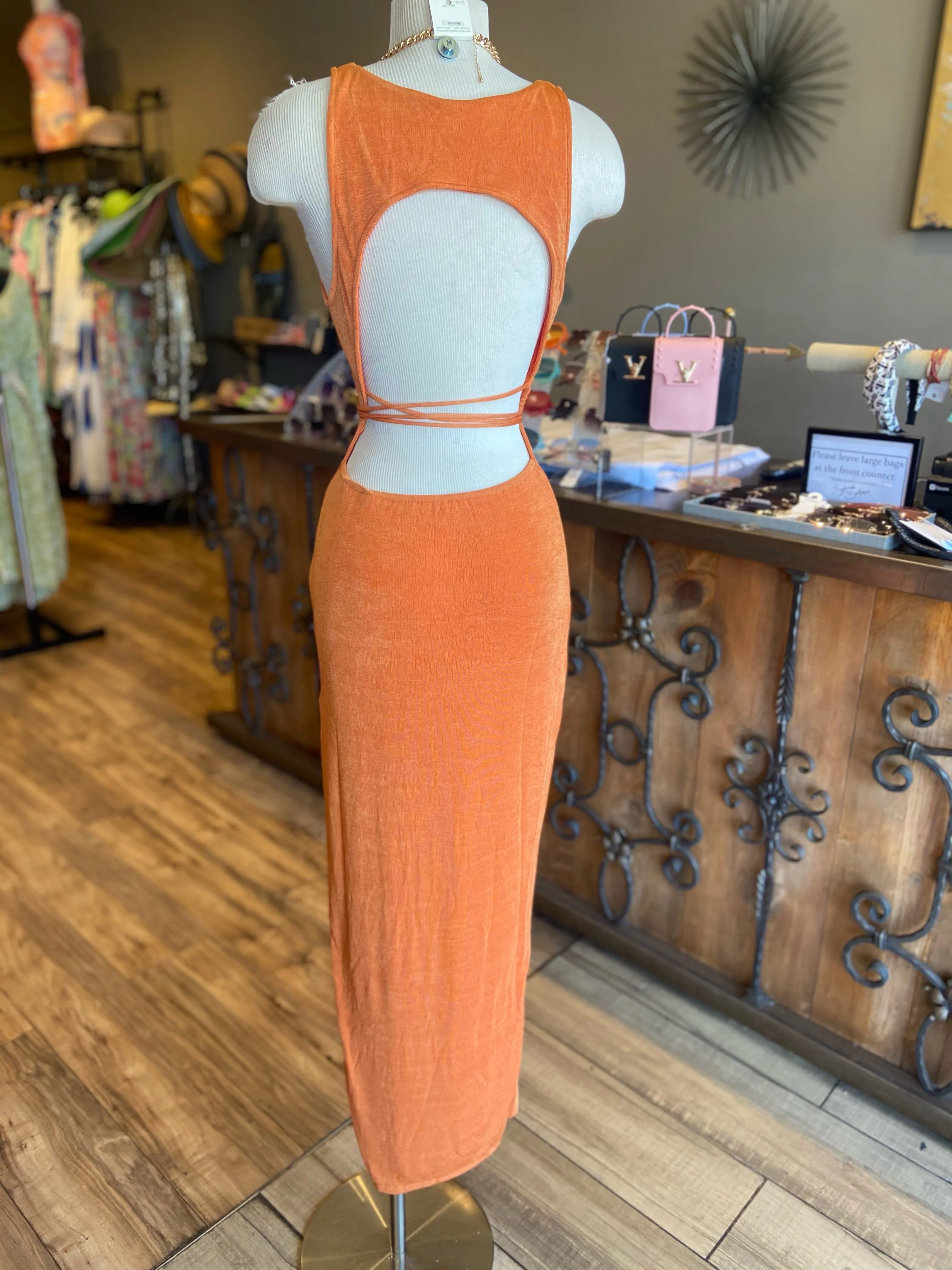 Backless Slit Dress FINAL SALE