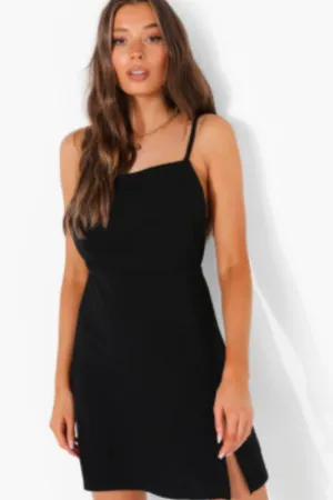 Backless Slit Mini Dress